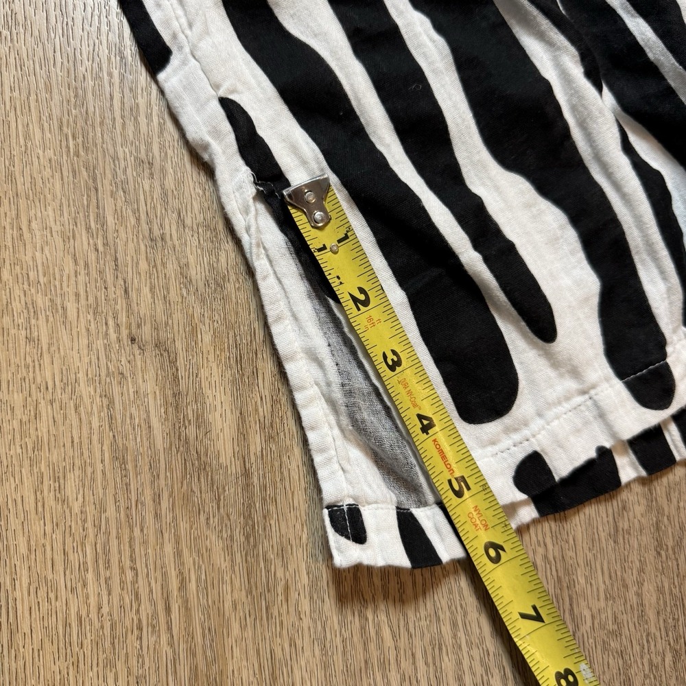 ASOS design Black White Wide Leg High pull-on pants 100% Cotton Size US‎ 10 Slit - Picture 9 of 9